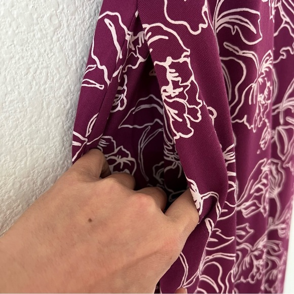 NWOT Pact Fit & Flare Midi Dress Looking Glass Floral Sangria  SZ XS - Picture 8 of 15